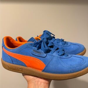 Puma Palermo Blue & Orange Suede Sneakers